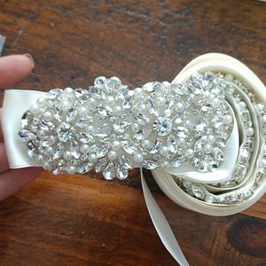 Rhinestone Swarovski Pearl Wedding Sash